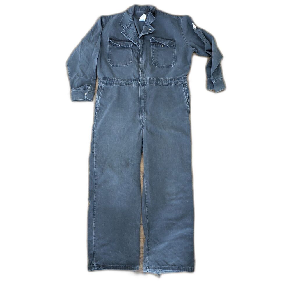 Bulwark FR Coveralls 44 Blue Flame Resistant Excel FR Workwear Utility Jumpsuit